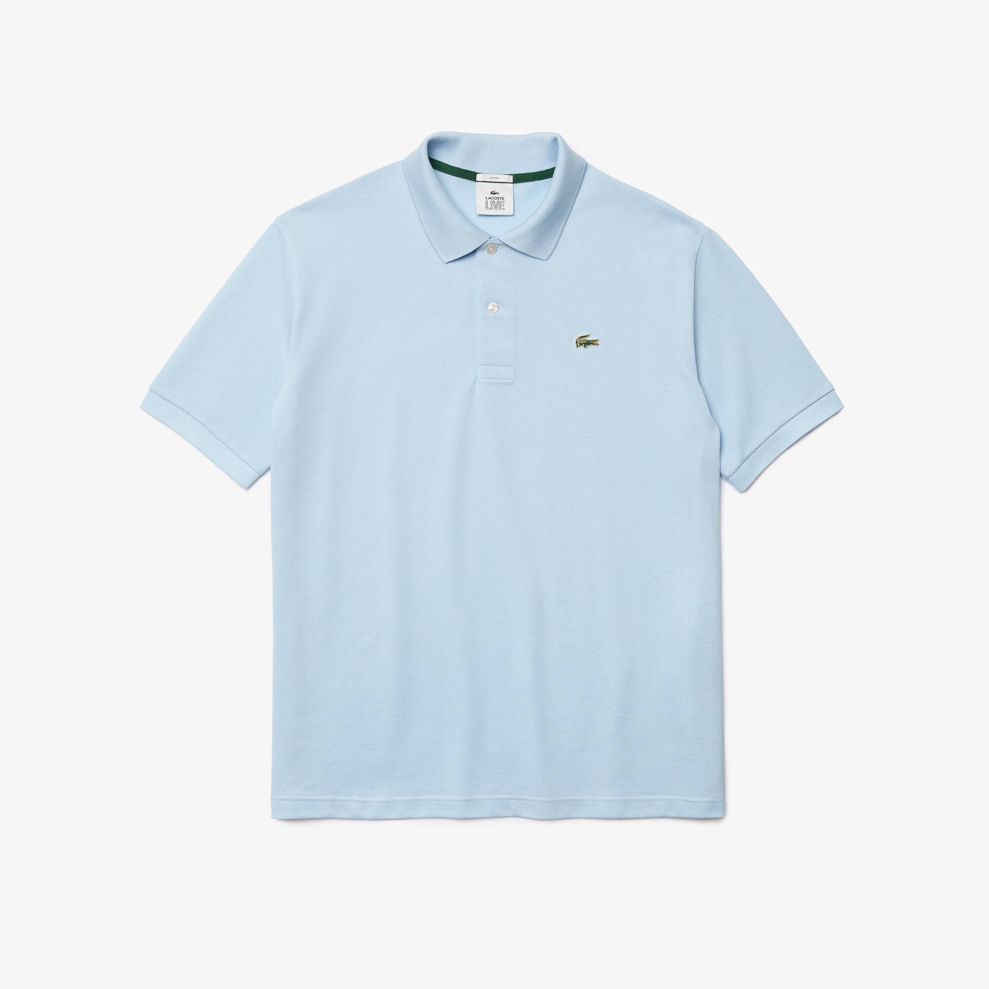 Polo unisexe Lacoste LIVE loose fit en piqué de coton uni Taille 4 - M Bleu Clair