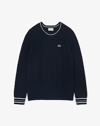 Pull col rond mixte coton et laine