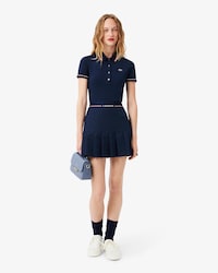 Jupe courte pliss&eacute;e laine m&eacute;lang&eacute;e