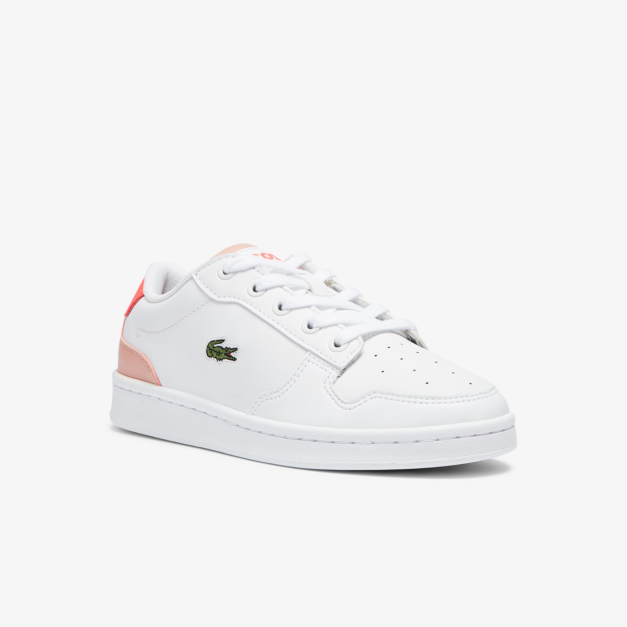 Lacoste Sneakers Masters Cup enfant en cuir et synthétique Taille 33 Blanc/rose