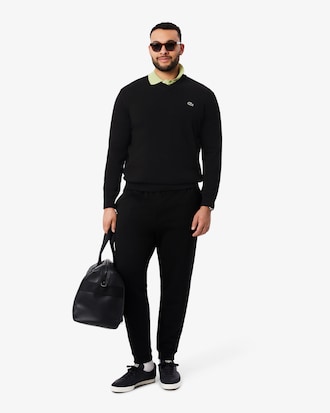 Pull coton uni col V