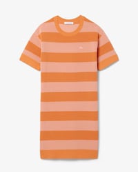 Robe t-shirt maille r&eacute;sille rayures