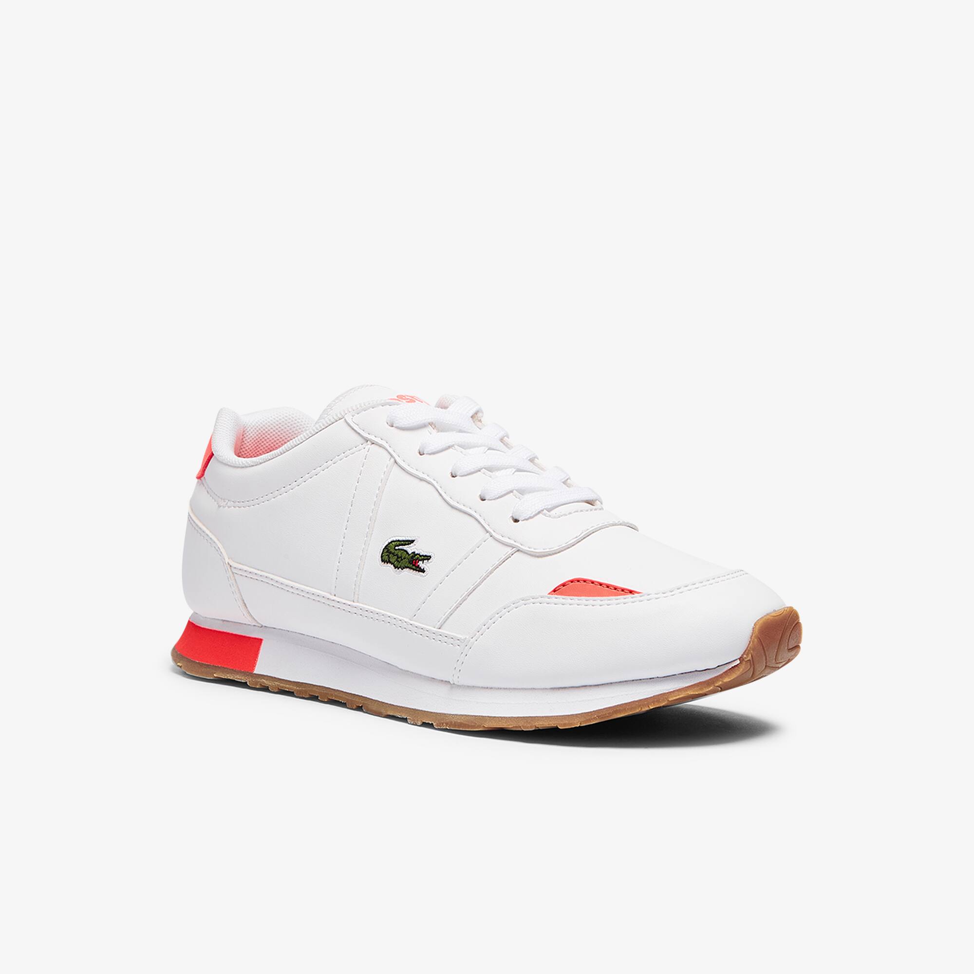 Lacoste Sneakers Partner ado en tissu Taille 35 Blanc/rose