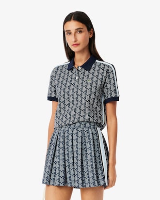 Polo slim fit jacquard monogramme
