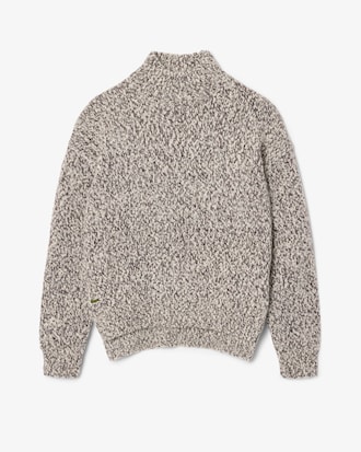Pull col montant maille moulin&eacute;e laine