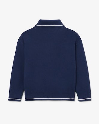 Polo manches longues coton et laine