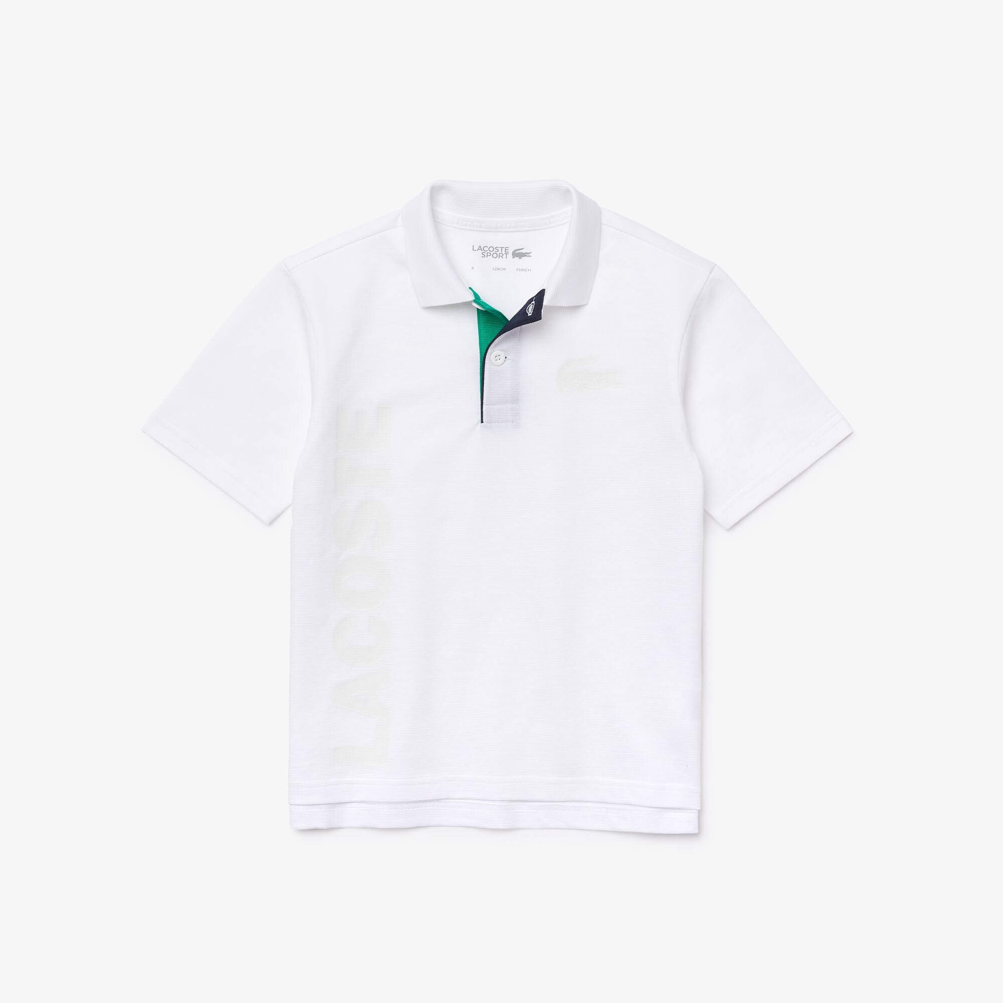 Polo Garçon Lacoste SPORT en maille ultra légère avec marquage Taille 14 ans Blanc