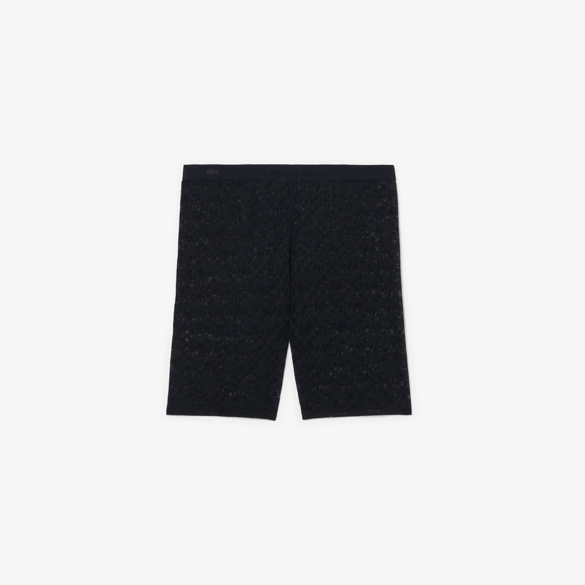 Lacoste Short cycliste dentelle ceinture siglée Taille L Noir