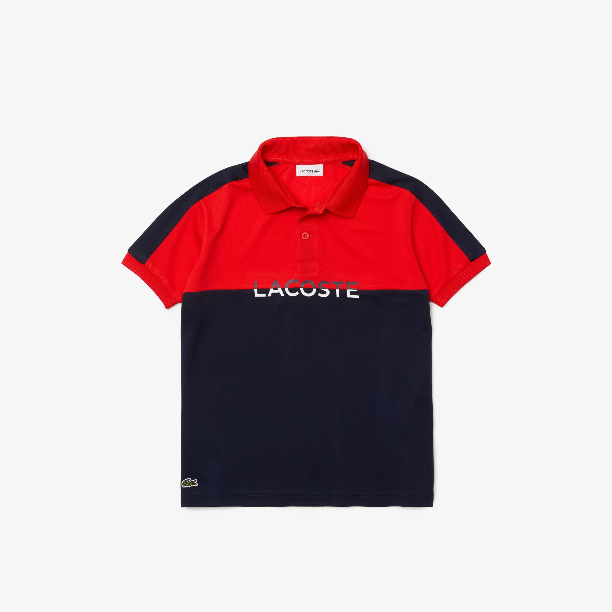 Polo Lacoste Garçon en piqué respirant color-block Taille 14 ans Rouge / Bleu Marine
