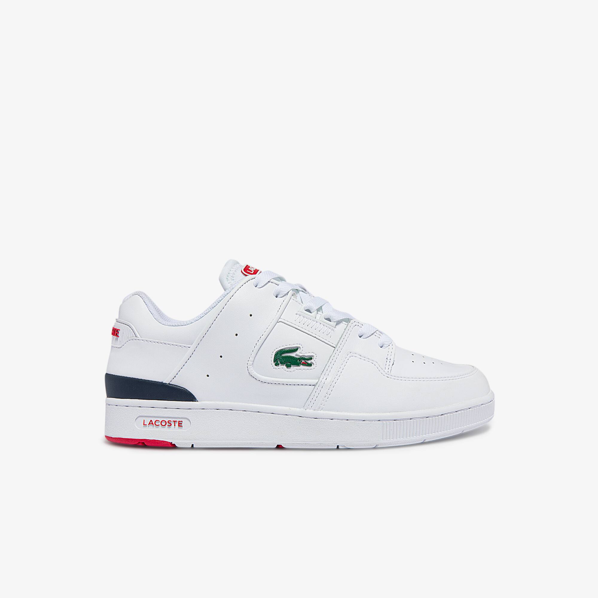 Lacoste Sneakers Court Cage homme en cuir Taille 42 Blanc/marine/rouge