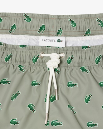 Short de bain court imprimé crocodile