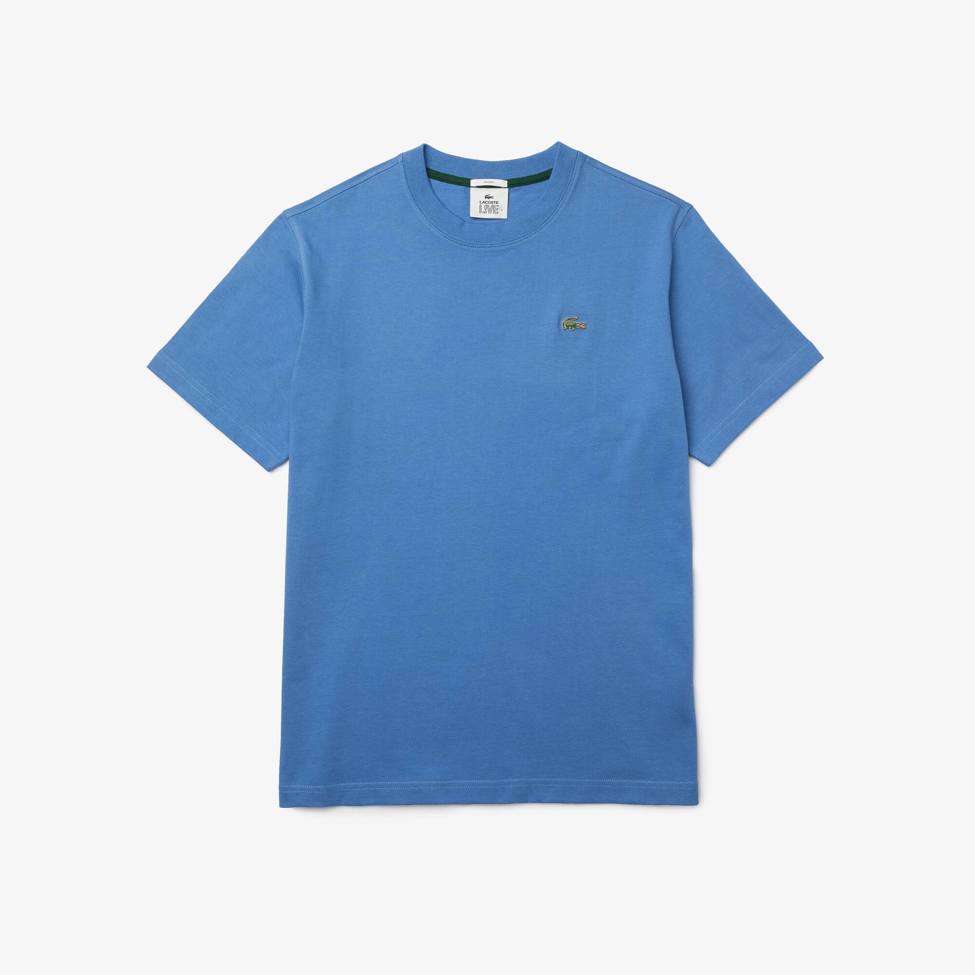 T-shirt unisexe Lacoste LIVE en coton uni Taille 3 - S Bleu