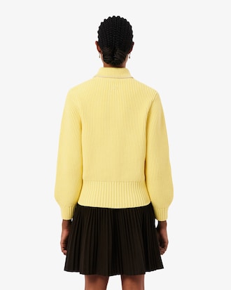 Pull zippé coton avec badge