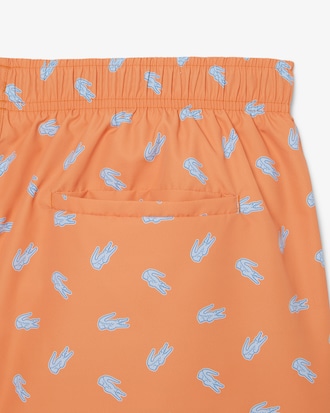 Short de bain mi-long imprim&eacute; crocodile