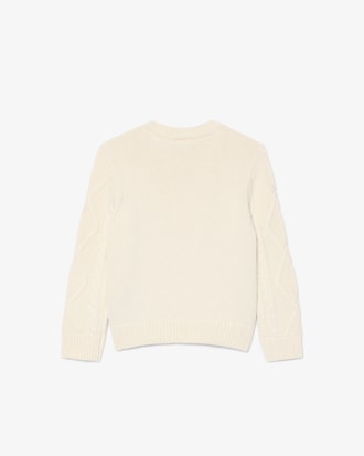 Pull col rond coton et laine