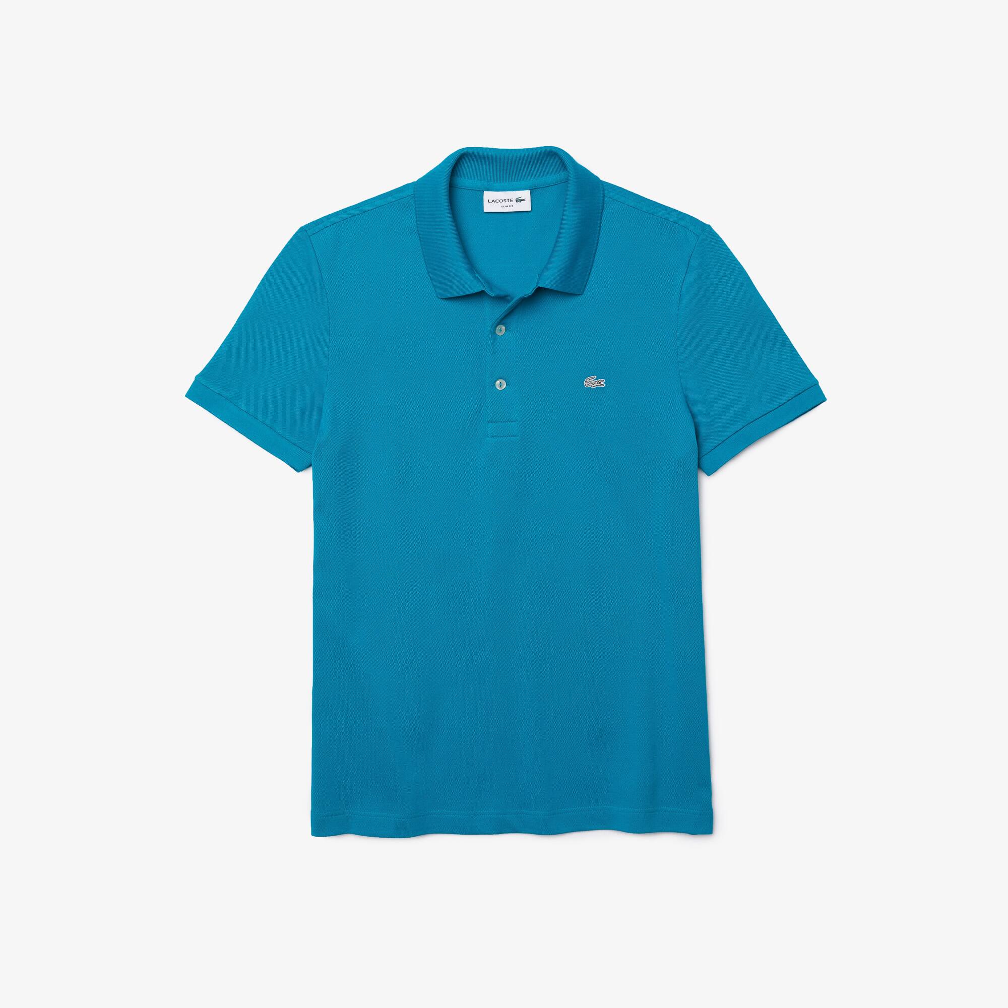 Polo Lacoste slim fit en petit piqué stretch uni Taille 8 - 3XL Bleu