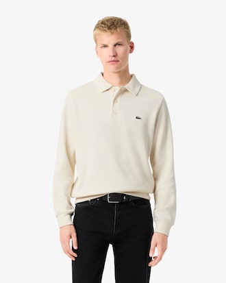 Sweatshirt col polo coton côtelé