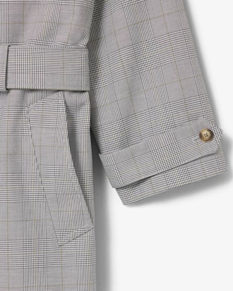 Trench-coat à carreaux déperlant