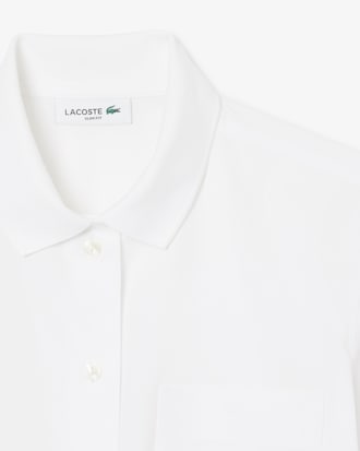 Chemise slim fit popeline stretch à poche