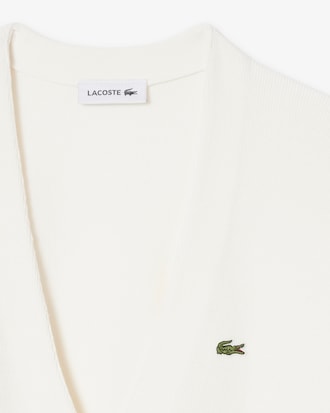 Cardigan col V point mousse coton