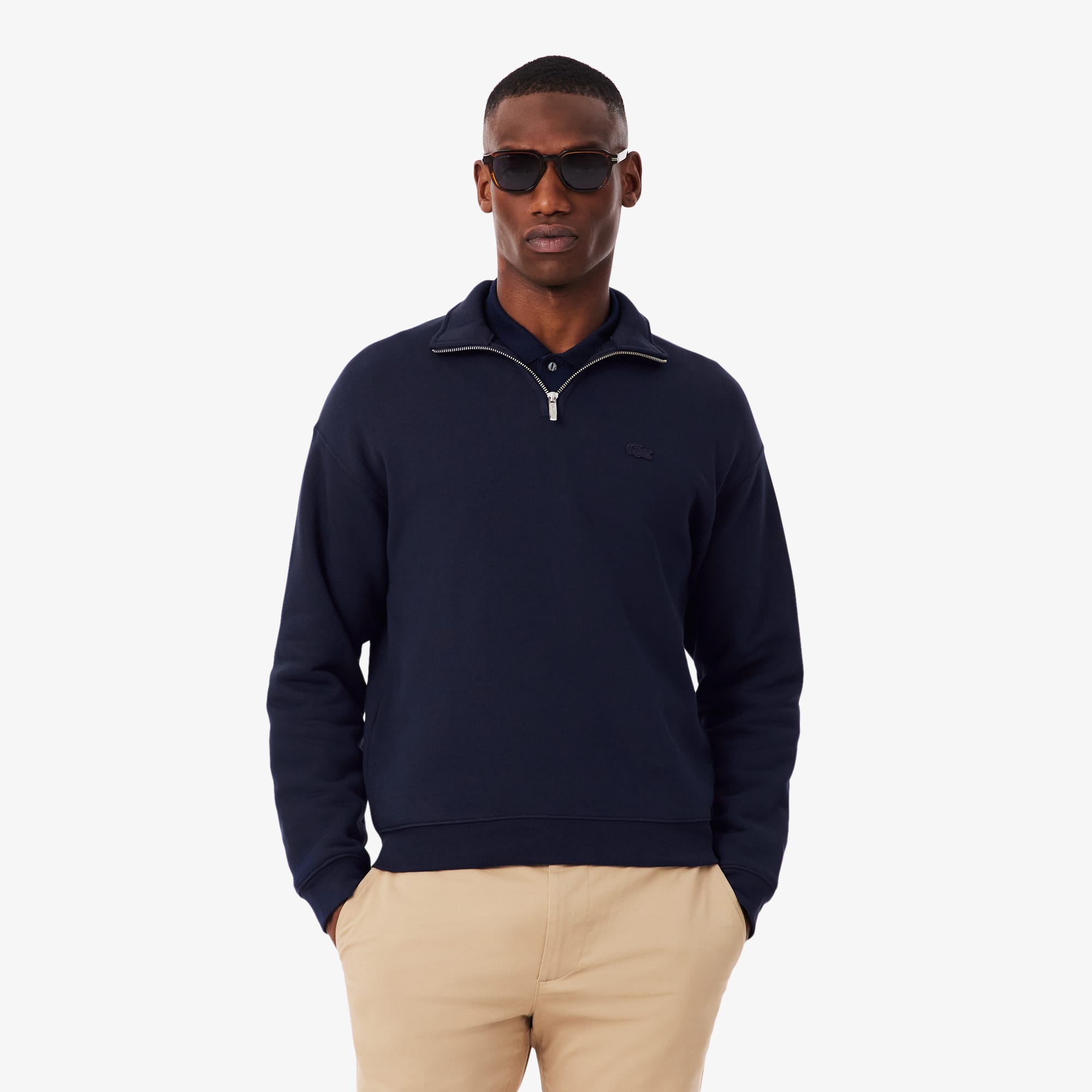 Sweatshirt col zippé molleton épais