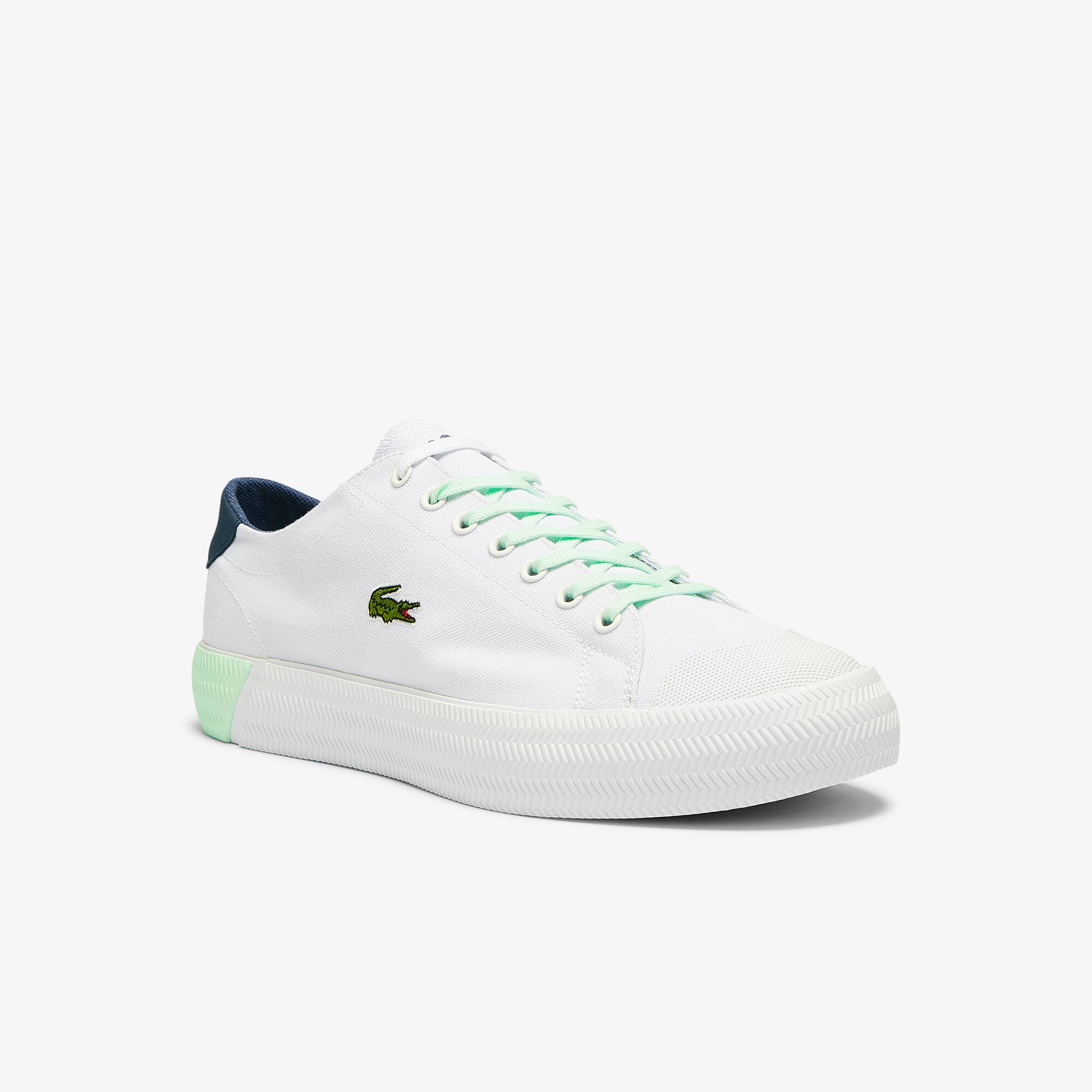 Lacoste Sneakers Gripshot homme en toile et cuir Taille 44.5 Blanc/bleu Clair