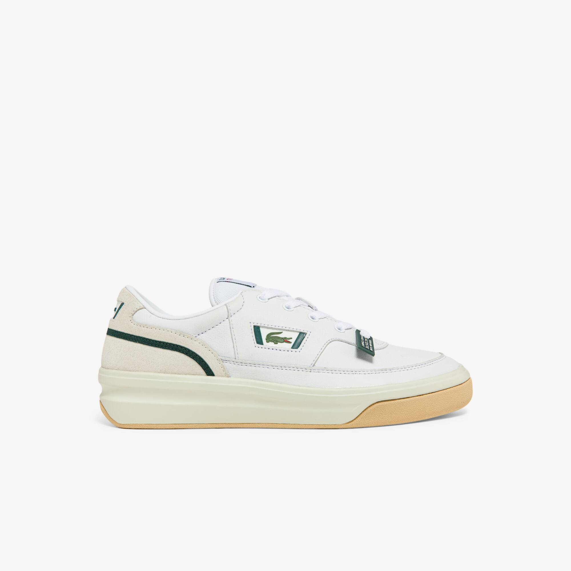 Lacoste Sneakers G80 homme en cuir et daim Taille 39.5 Blanc/vert Foncé
