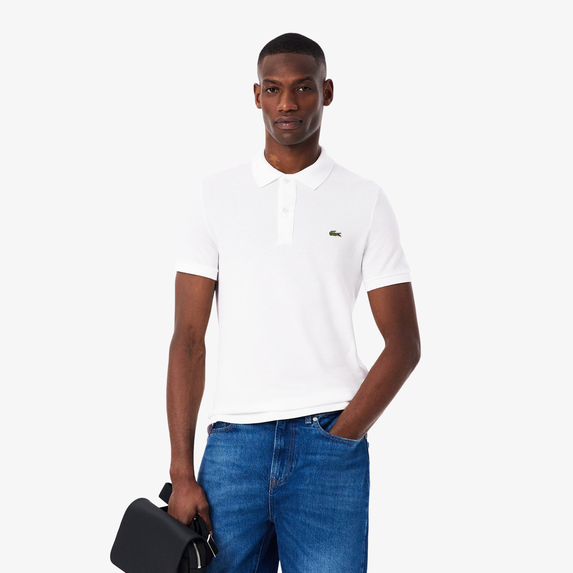 Polo Lacoste slim fit en petit piqué uni Taille 9 - 4XL Blanc