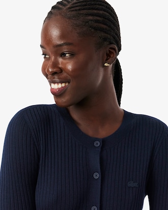 Cardigan c&ocirc;tel&eacute; laine m&eacute;rinos