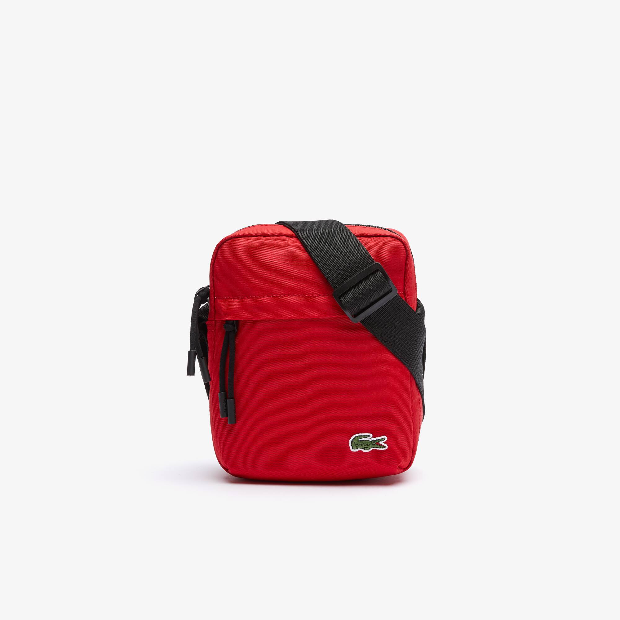 Lacoste Sacoche verticale zippée Neocroc en toile unie Taille Taille unique Rouge