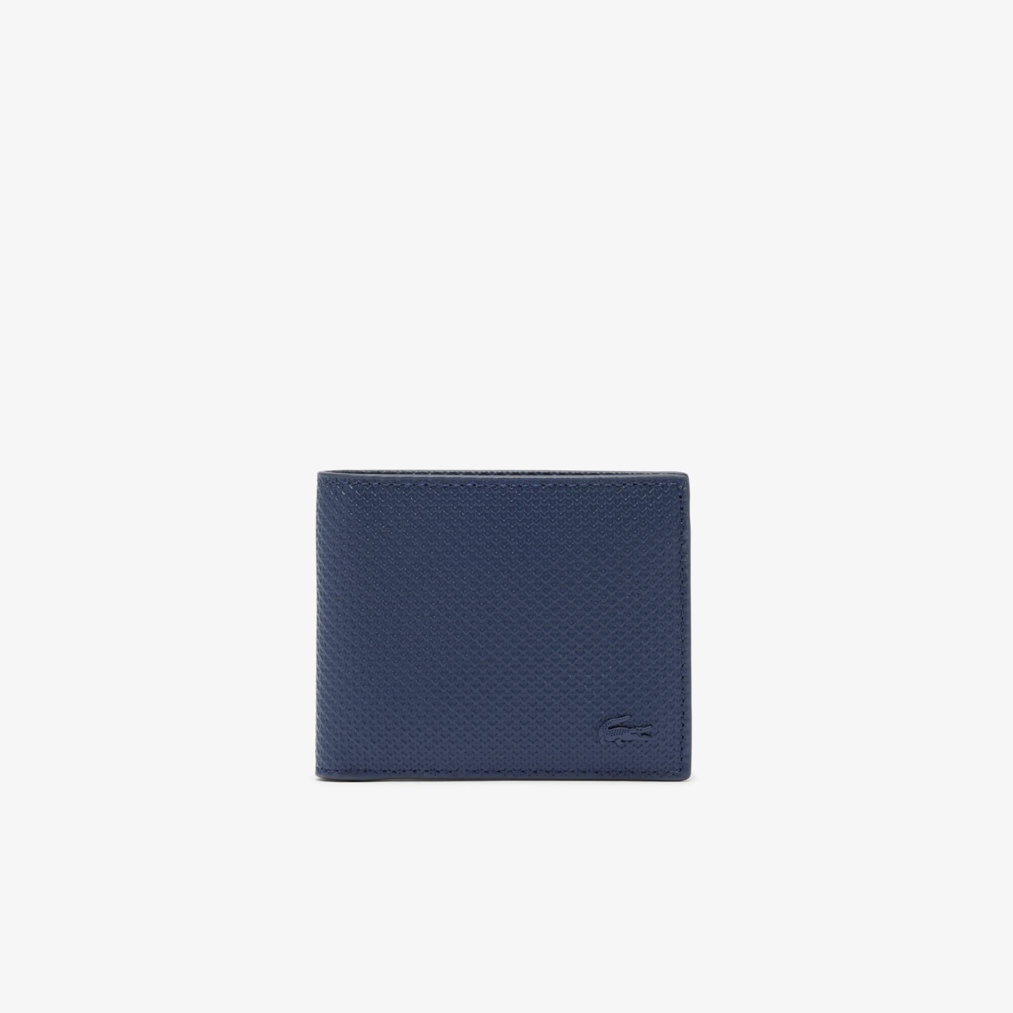 Lacoste Portefeuille Chantaco en cuir piqué uni 3 cartes Taille Taille unique Bleu