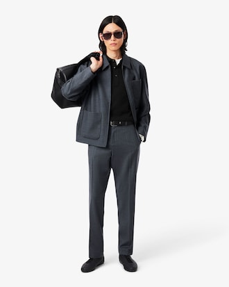 Pantalon de costume laine feutr&eacute;e regular fit