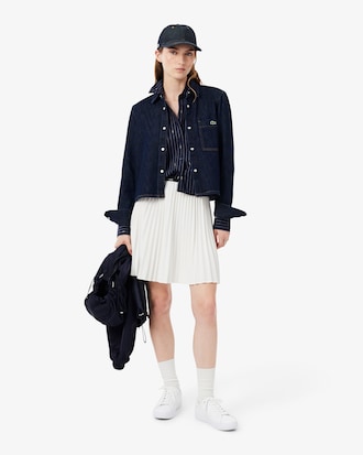 Casquette denim coton avec n&oelig;ud