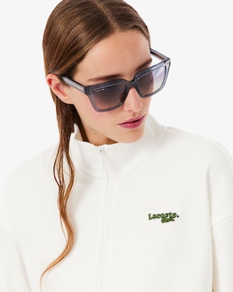 Sweatshirt zipp&eacute; relaxed fit badge