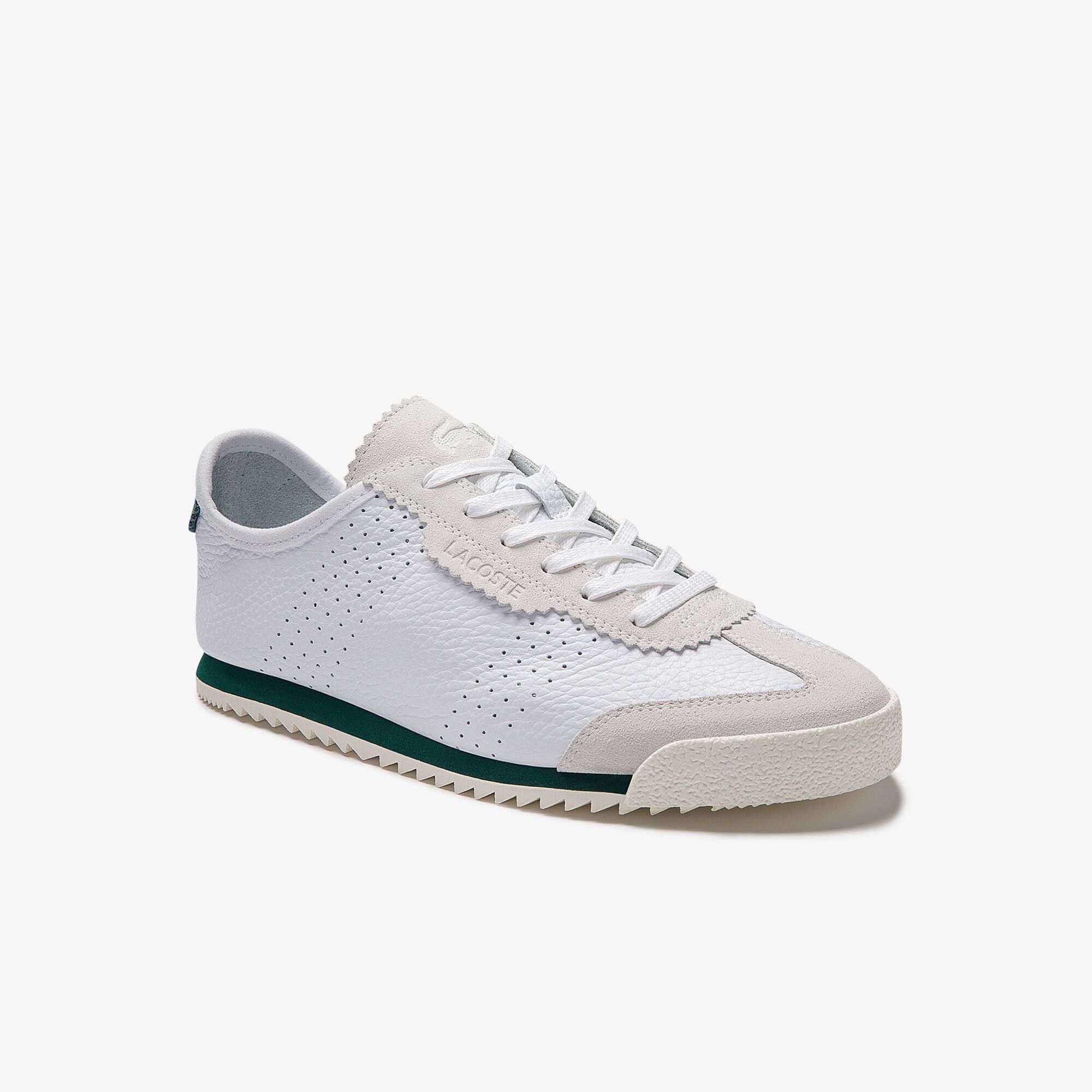 Lacoste Sneakers Ascenta femme en cuir et daim Taille 40 Blanc/vert Foncé