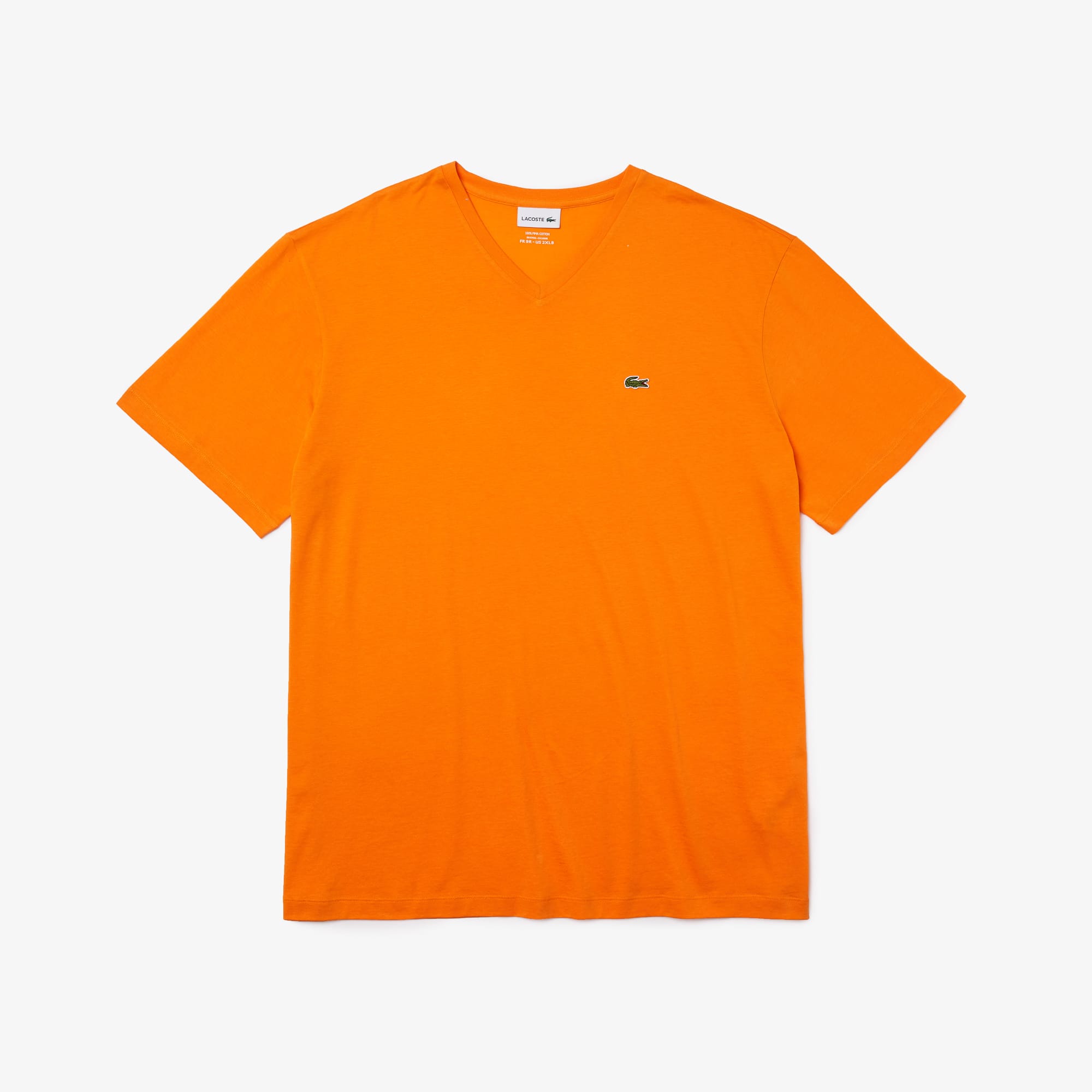 Lacoste T-shirt col V en jersey pima Taille 14 - 12R Orange