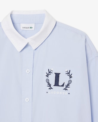 Chemise popeline badge brod&eacute;