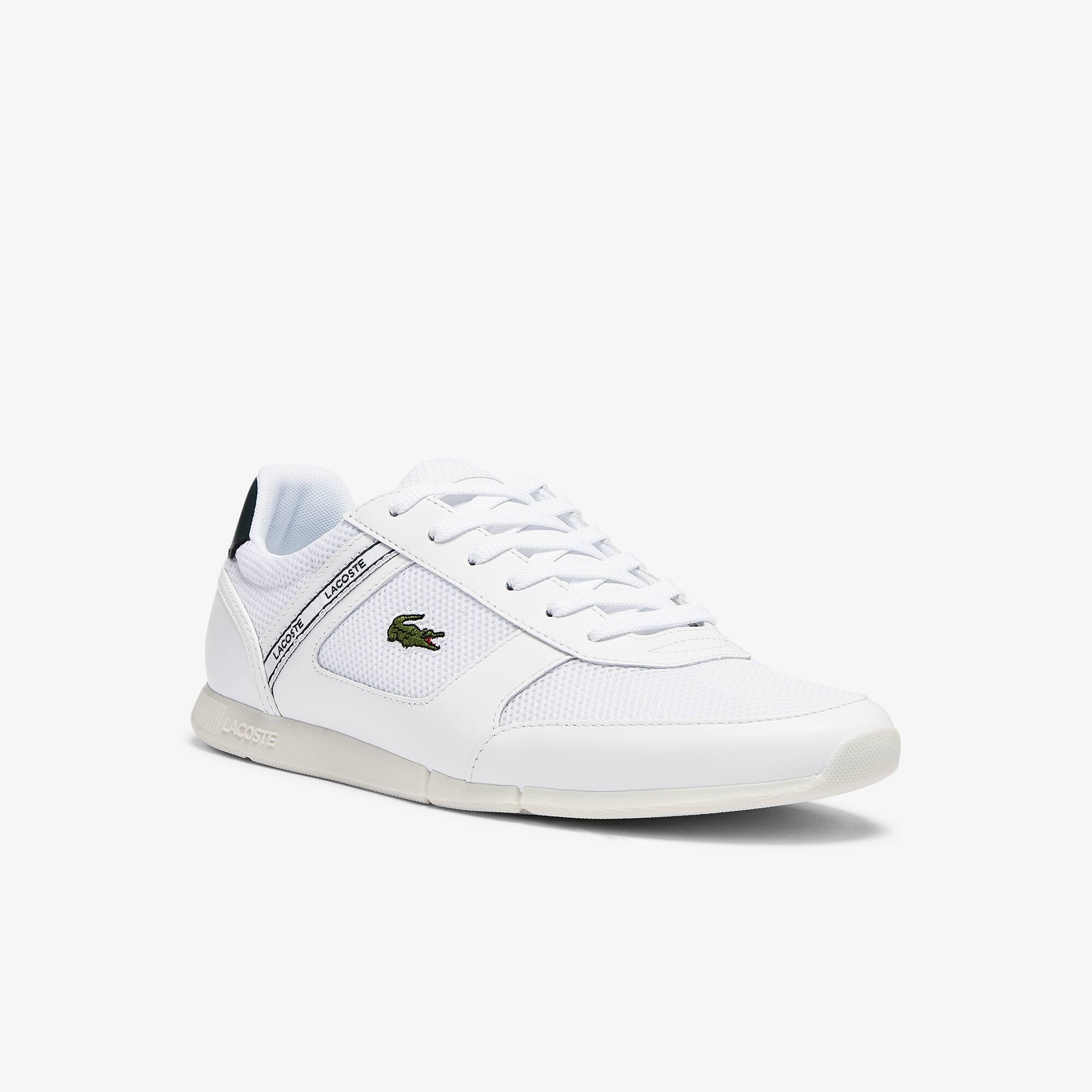 Lacoste Sneakers Menerva Sport homme en tissu et cuir Taille 44 Blanc/vert Foncé