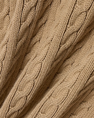 Pull sans manche torsad&eacute; coton