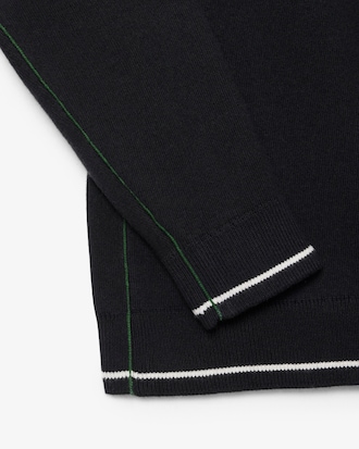 Polo manches longues coton et laine