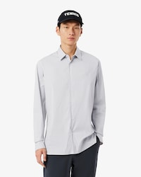 Chemise slim fit popeline stretch ray&eacute;e