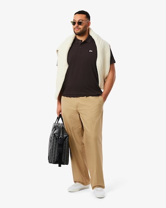 Polo regular fit en coton m&eacute;lang&eacute;