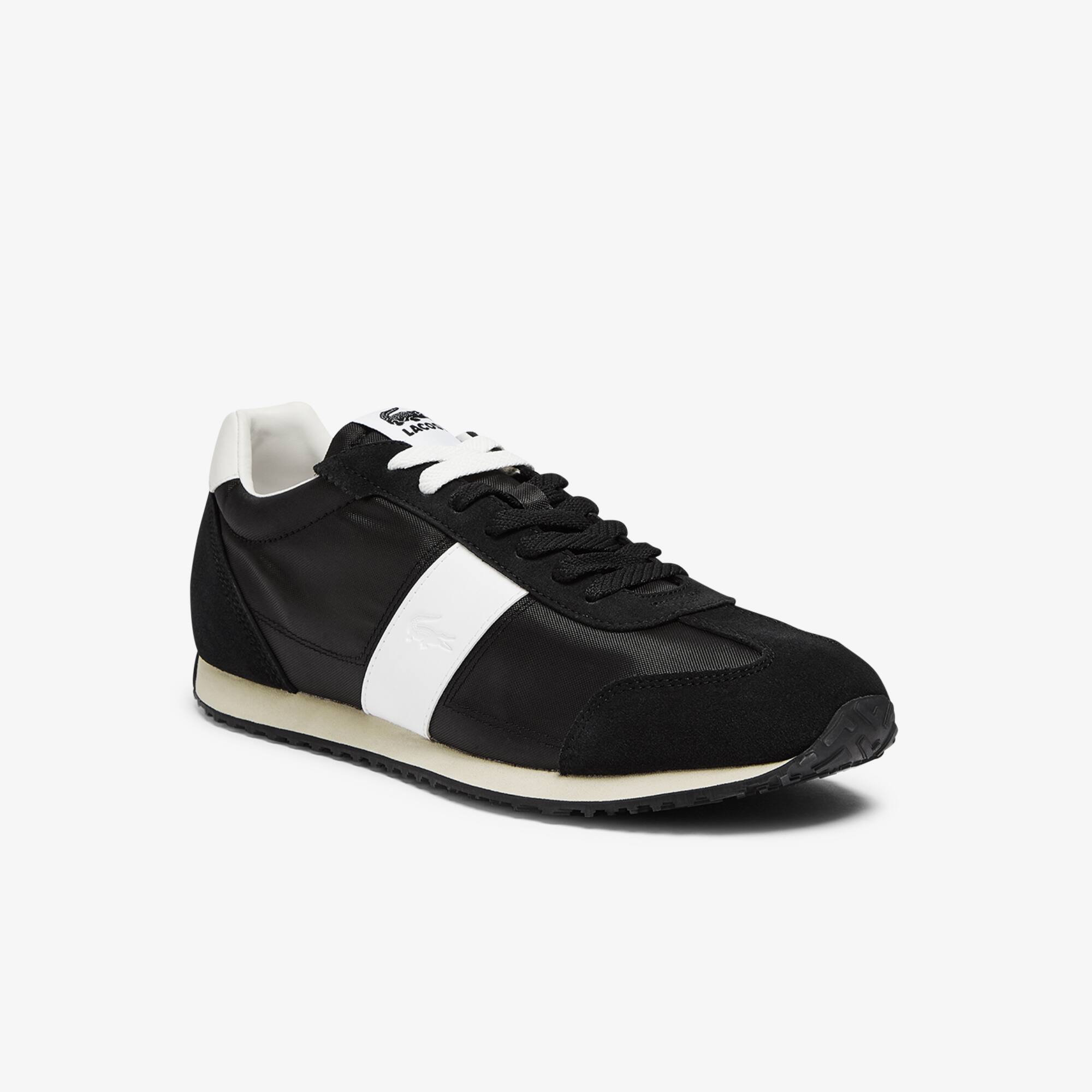 Lacoste Sneakers Court Pace homme en tissu et daim Taille 40.5 Noir/beige