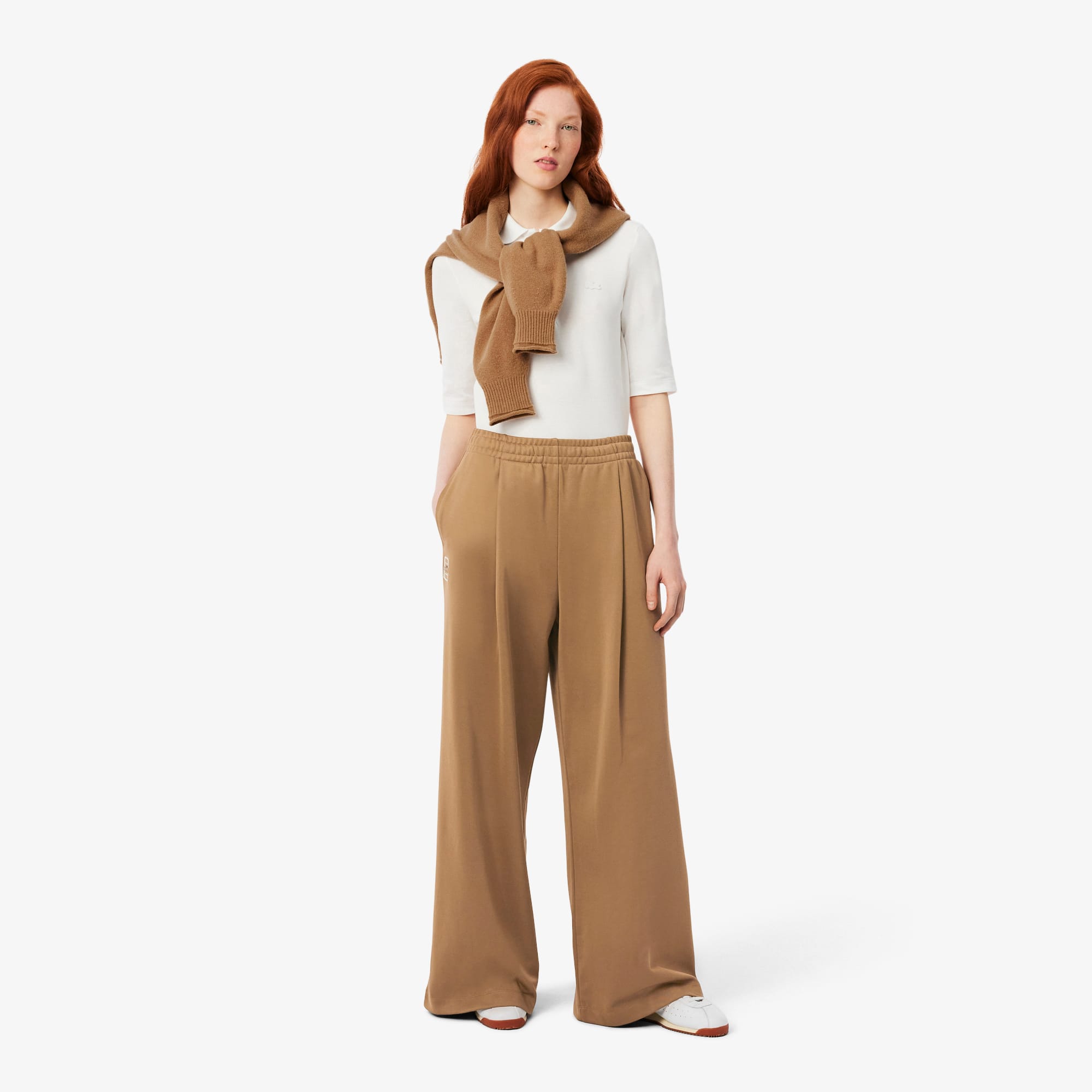 Lacoste Pantalon de survêtement Piqué à plis Taille 34 Marron