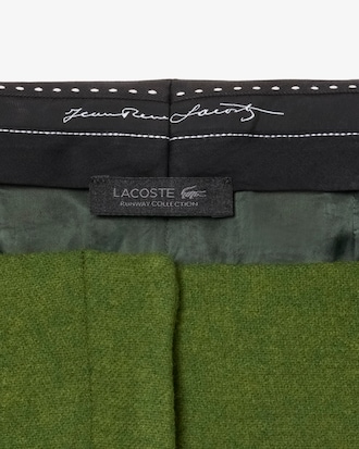 Pantalon tailleur straight fit laine chin&eacute;e D&eacute;fil&eacute;