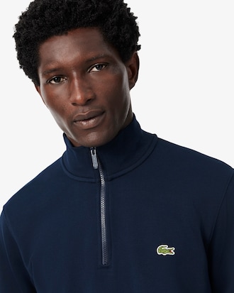 Sweatshirt col montant zipp&eacute; molleton