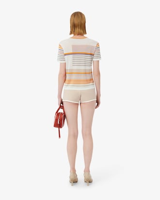 Mini-short maille satin&eacute;e D&eacute;fil&eacute;