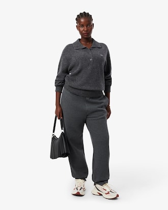 Pull col montant laine cardée