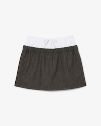 Mini-jupe bi-mati&egrave;re laine D&eacute;fil&eacute;