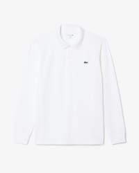 Polo regular fit manches longues en coton m&eacute;lang&eacute;